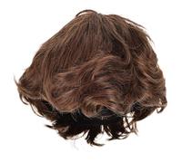 NIYANGLE Perruque marron pour homme : perruque courte marron pour homme - cheveux synthétiques réalistes pour les situations professionnelles. Les déguisements renforcent la confiance et le style.