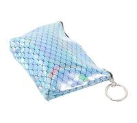 NIYANGLE Petit Portefeuille Femme à Fermeture Éclair Effet Écailles, PU | Pochette Compacte pour Cartes Bancaires et Petits Objets, Style Scintillant, Facile à Transporter