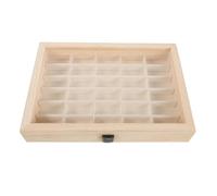 NIYANGLE Petite Boîte de Rangement en Bois Compartimentée 30 Cases, Vitrine pour Spécimens Minéraux et Cristaux, Coffret de Collection Pierres Naturelles pour Stockage et Exposition