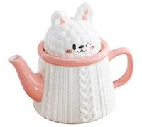 NIYANGLE Pichet en Céramique de Lapin Grosse Capacité, Résistant la Chaleur, Pichet Ménager pour Eau Froide, Thé et Jus, Maison et Bureau, Bouilloire Décorative Adorable