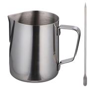 NIYANGLE Pichet Mousseur Lait Inox avec Repères Précis et Stylo Latte Art Pichet Mesureur Multifonction pour Café Lait et Cappuccino Set Robuste et Anti