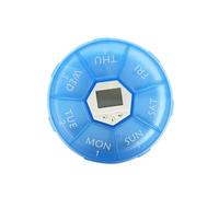 NIYANGLE Pilulier Électronique Compartiments avec Alarme Distributeur Portable pour Rappel de Prise de Médicaments Organiseur Quotidien pour Patients Boîtier Bleu Pratique