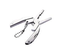 NIYANGLE Pince Multifonction Compacte en Acier Inoxydable Argenté Pliable pour Usage Quotidien et Extérieur, Mini Outil de Poche Pratique et Robuste