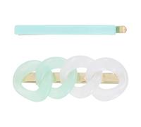 NIYANGLE Pinces à Cheveux Latérales Design Créatif Polissage Fin et Éclat Solide Lot de 2 en Résine Verte Accessoires Élégants Vie Quotidienne