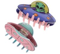 NIYANGLE Pinces à Cheveux Style Amusant en Plastique Lot de 2 Forme D'extraterrestre Faciles à Utiliser et Confortables Accessoires pour Cheveux de Fille pour Coiffure Décontractée