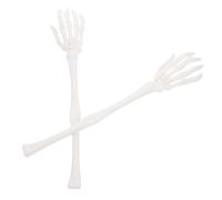 NIYANGLE Pinces à Salade de Main de Squelette Réaliste en Plastique Blanc Halloween Accessoire Multifonction pour Décoration de Maison et Pièce Secrète