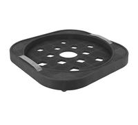 NIYANGLE Plaque de Base du Réservoir D'essence en Acier Inoxydable, Plateau Rond en Plastique Noir, Support Pratique Roues pour Restaurants et Cuisines Familiales