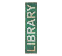 NIYANGLE Plaque Murale Vintage en Étain Étanche, Décoration Rustique Bibliothèque 30x20 Cm, Art Mural Extérieur Intérieur pour Salon, Café, Salle de Lecture, Décor Littéraire et Lecture