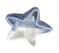 NIYANGLE Plat en Céramique Bleu D'étoile de Mer, Plateau Décoratif Multifonction pour Organisation de Bijoux et Petits Objets, pour Salon ou Hôtel