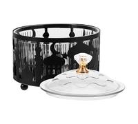 NIYANGLE Plateau de Bonbons Noir en Fer et Plastique pour Ramadan et Eid Mubarak, Design Noble et Élégant, pour Servir Collations Lors de Fêtes en Famille