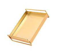 NIYANGLE Plateau De Rangement En Métal Doré Élégant Grand Format Décoratif Multifonction Pour Bijoux Cosmétiques Et Organisation Intérieure