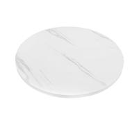 NIYANGLE Plateau de Table Rond Blanc Facile à Nettoyer et Maniable en Panneau Haute Densité pour Décoration de Bistro Élégante et Polyvalente