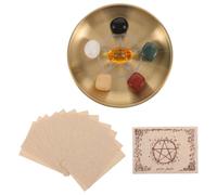 NIYANGLE Plateau Rituel Rond en Métal 23 CM pour Autel et Prière Plateau de Rangement pour Cristaux Plat à Bougies Décoratif Multifonction Accessoire Spirituel pour Contemplation et