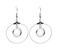 NIYANGLE Plateaux de Sertissage de Boucles D'oreilles Ronds en Acier Inoxydable Argenté 20pcs pour Création de Bijoux Diy, Adaptés pour Cabochons et Résine, Fabrication D'accessoires