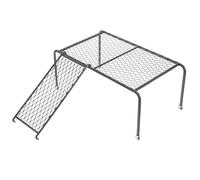 NIYANGLE Plateforme Pratique pour Poulets en Fer Noir avec Échelle, Étagère à Poulailler Petite Taille pour Aménager Cage, D’Escalade pour Poules Favorisant Activité Physique