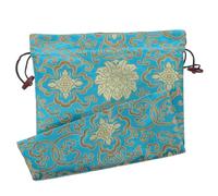 NIYANGLE Pochette à Bijoux en Soie Cordon Coulissant, Lot de Petits Paquet Bleus à Motif Aléatoire, Pochette de Rangement pour Mariage et Cérémonie, Paquet à Dragées Style Style Aléatoire