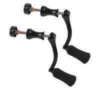 NIYANGLE Poignée de Manivelle Compatible Moulinets Type 1000 à 4000 pour Moulinet de Pêche 2pcs en Acier Inoxydable et Plastique Noir, Prise Antidérapante Ergonomique pour Conditions