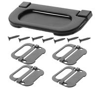 NIYANGLE Poignées de Porte Encastrées Noires 13 CM Lot de 5 Poignées Plates en Alliage d'Aluminium Antirouille Silencieuses et Ergonomiques pour Tiroirs et Armoires Modernes