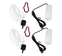 NIYANGLE Pompe à Air USB pour Aquarium Silencieuse et Compacte, Mini Bulleur D'aquarium en Abs et Métal, 2 Sets pour Maison et Voyage, Améliore la Qualité de l'eau