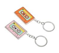 NIYANGLE Porte-clés Décoratif Ruban Adhésif en Acrylique 2 Pièces pour Paquet, Coloris Rose et Orange, Pendentifs Fantaisie Légers, Accessoires Créatifs pour Usage Quotidien et Présent