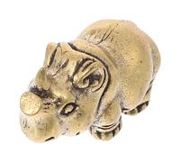 NIYANGLE Porte-clés en Laiton Rhinocéros Miniature, Ornement Décoratif Artisanal pour Clés, Accessoire Élégant Bronze Vintage, Décoration Intérieure Bureau Maison, Présent Créatif Homme Femme