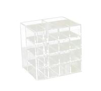 NIYANGLE Porte Lèvres Acrylique Transparent Multifonction Organisateur Cosmétique Léger avec Compartiments Séparés pour Rangement Maquillage et Pinceaux Support Pratique pour Coiffeuse