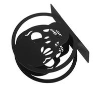 NIYANGLE Porte-serviettes en Fer Noir Design Tête de Mort Halloween, Support Stable et Gain de Place pour Serviettes de Table, pour Réunions Familiales et Fêtes