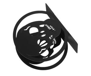 NIYANGLE Porte-serviettes en Fer Noir Design Tête de Mort Halloween, Support Stable et Gain de Place pour Serviettes de Table, pour Réunions Familiales et Fêtes