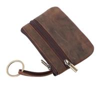 NIYANGLE Portefeuille Rétro en Cuir Pleine Fleur pour Femme, Mini Porte-Fermeture Éclair Résistant à l'usure, pour Présents de Noël et Vacances, Couleur Café