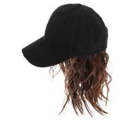 NIYANGLE Postiche Synthétique Bobo Courte Casquette de Baseball Intégrée pour Femmes, Style Moderne, Tissu et Fil Haute Température, Accessoire Cheveux Bouclés pour Usage Quotidien