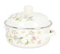 NIYANGLE Pot à Soupe Émaillé 1,1l Double Poignée Compatible Cuisinière Gaz et Électrique, Marmite Multifonctionnelle pour Cuisson de Soupe et Fondue