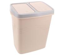 NIYANGLE Poubelle Double Compartiment avec Couvercles à Pression Bac Plastique pour Cuisine Salle de Bain Bureau Poubelle Étroite pour Déchets Secs et Humides