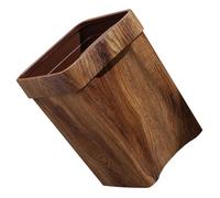 NIYANGLE Poubelle en Plastique Effet Bois 13 L, Style Moderne Café | Grosse Capacité, Usage Bureau et Maison, Couleur Café, Sûre à Utiliser, Bien Fabriquée
