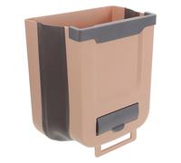 NIYANGLE Poubelle Murale Suspendue Pliable Grosse Taille en Plastique Lisse Couleur Beige Café Poubelle Cuisine pour Porte D’Armoire pour Camping-Car Bureau et Composteur de Plan de