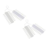 NIYANGLE Présentoir à Vernis à Ongles Double Face 2 Pièces en Plastique Blanc 36 Capsules D'ongles Fausses pour Salon et Usage Personnel