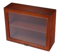 NIYANGLE Présentoir Multifonctionnel en Bois Massif Porte à Rabat en Acrylique, Finition Vintage Patinée, Structure Stable et Espace Optimisé, pour Bureau Vintage et Rangement d'Objets