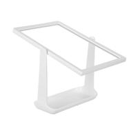 NIYANGLE Présentoir Porte-Menus A5 en PVC Blanc Support de Table Compact pour Cartes et Brochures Titulaire de Carte Hôtelière Résistant aux Taches pour Restaurants Bureaux et Magasins