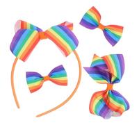 NIYANGLE Pride Bowknot Headbands 4PCS Comfortable Rainbow Accessories for Women and Suitable for Daily Wear and Parades