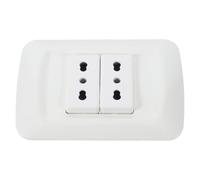 NIYANGLE Prise Électrique Murale Encastrée 16a Double Connexion Triple Trou Rond en PC Cuivre Design Minimaliste Fiable pour Usage Domestique