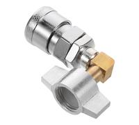 NIYANGLE Raccord Rapide Coudé Argenté pour Compresseur D’air Camion, Adaptateur de Purge avec Vanne D’échappement, Accessoires Mécaniques Solide pour Nettoyage Dépoussiérage Professionnel