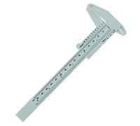 NIYANGLE Règle à Sourcils Double Échelle 150 Mm Plastique Gris Pied à Coulisse Outil de Mesure Sourcils Professionnel pour Maquillage et Microblading