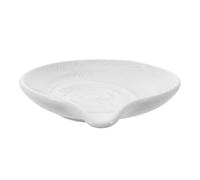 NIYANGLE Repose-cuillère en Céramique Blanc Surface Lisse Antiadhésive, Support Élégant Cuisine et Table à Manger, Rangement Gain de Place Pratique