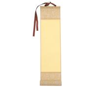 NIYANGLE Rouleau Suspendu Rétro en Tissu Mini Beige Clair 1 Pièce pour Calligraphie et Dessin Chinois, Papier Vierge pour Écriture Artistique, Décoration Murale Vintage pour Bureau