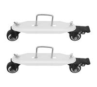 NIYANGLE Roulettes Pivotantes pour Radiateur à Bain d'Huile 2 Supports Mobiles Freins Double Roulement Platine Blanche 45-60 MM Système de Déplacement Sécurisé pour Chauffage