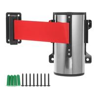 NIYANGLE Ruban Isolant Mural Rouge 5 Mètres en Plastique avec Boucle Acier Inoxydable pour Assurer la Sécurité Personnelle et Gestion des Files D'attente en Espaces Publics