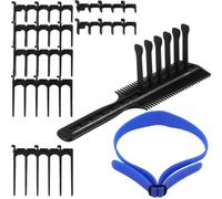 NIYANGLE Sabots de Tondeuse à Cheveux en Silicone et Abs, 7 Tailles Différentes, Accessoires Pratiques pour Coupes Polyvalentes à Domicile Bandeau Cheveux Jaune