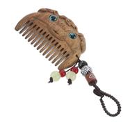 NIYANGLE Sandalwood Hair Comb Small Portable Chinese Style Pocket Comb With Carved Pendant Vintage Travel Hair Brush And Unique Gift For Women