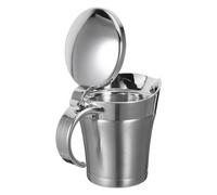 NIYANGLE Saucière à Double Isolation en Acier Inoxydable 450ml Couvercle, Design Élégant pour Usage à Domicile ou Restaurant, Versement Fluide et Maintien Thermique