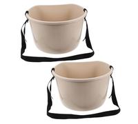 NIYANGLE Seau de Jardin Multifonction 22 Lb Blanc 2 Pièces avec Bandoulière Robuste, Panier à Baies et Légumes pour Cueillette et Épandage, Outil de Récolte Jardin Potager et Fournitures
