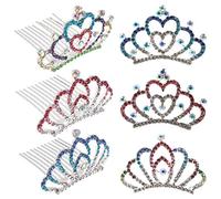 NIYANGLE Serrage-Tête Couronne en Cristal 6Pcs pour Garçon et Filles Accessoires de Mariage Diadème Bandeau Fête Coiffe pour Filles Anniversaire et Célébrations
